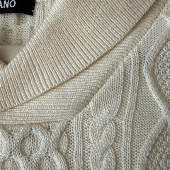 Murano Merino Wool Cable Knit Shawl Collar Sweater | Quiet Luxury Classic | S - Picture 4 of 11